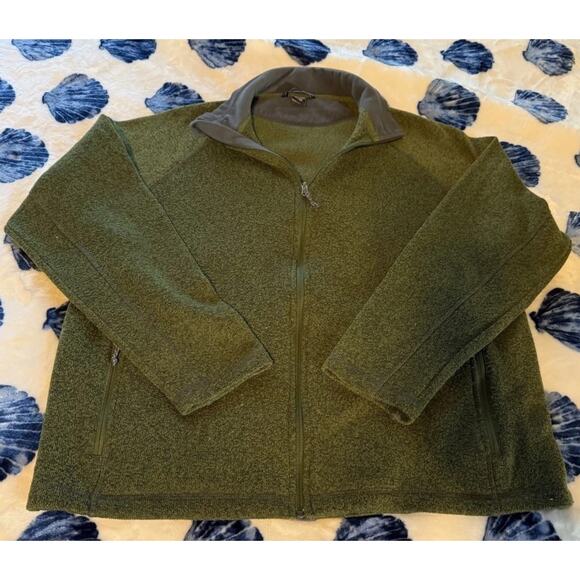 West Marine Men’s 2X Seaside Sweater Yachting Jacket Green Knit Zip Up - Picture 1 of 9